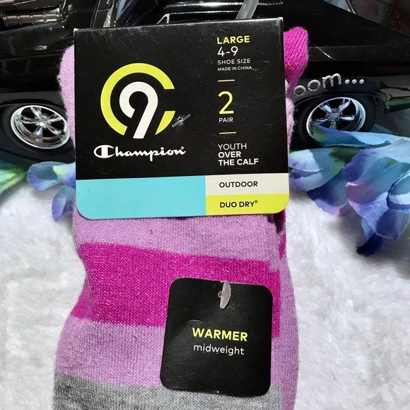 Champion C9 NWT 2 Pairs Over the Calf Socks for Girls L (4-9) - Picture 6 of 7